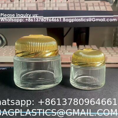 Refillable Glass Cream Jar With Metal Lid, Travel Skincare Container For Lotion And Gloss Storage, Compact Cosmetic Bottle For Middle East Dubai Use GLASS BOTTLE MINI BOTTLE COSMETIC LOTION BOTTLE