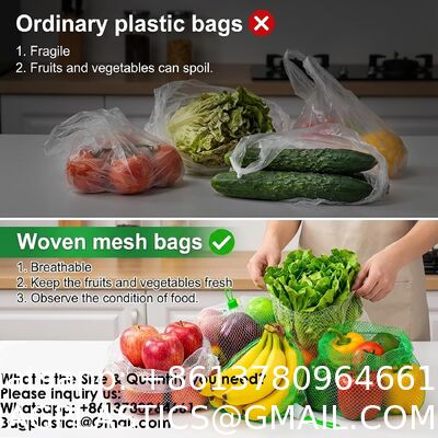 Mesh Produce Bags - 24Inch Mesh Vegetable Bags Onion Storage Net Produce Seafood Net For Vegetables Storage Fruits Seafood And Other Agricultural Products Red