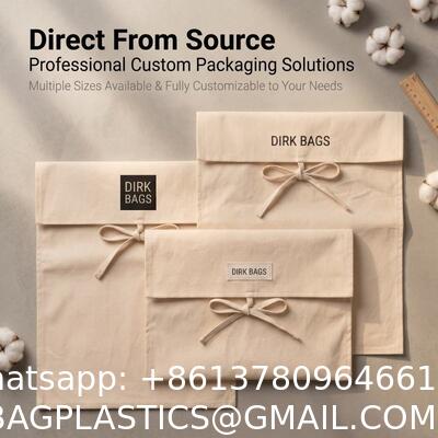 OEM ODM Logo Size Reusable Cotton Fabric Dust Bag, Cover Bags, 100% Natural Muslim Cotton Envelope Gift Packaging Pouch Dust Bag For Clothes Lingerie Storage